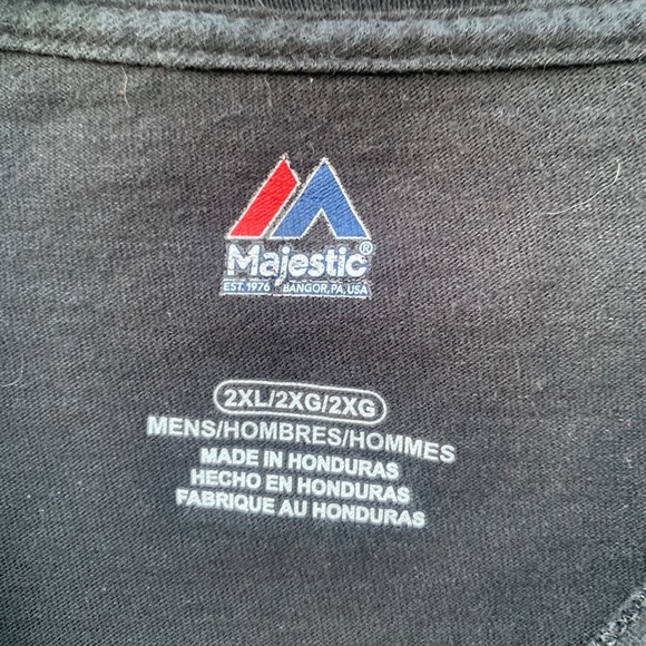 San Francisco 49ers Long Sleeve T-Shirt Majestic Men's Size XXL Black Spell Out - Picture 5 of 7